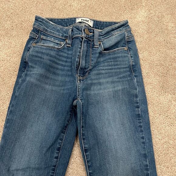 Paige Women's Hoxton Ankle Skinny Jean Light Wash Distressed Hem Size 24 - Picture 9 of 11